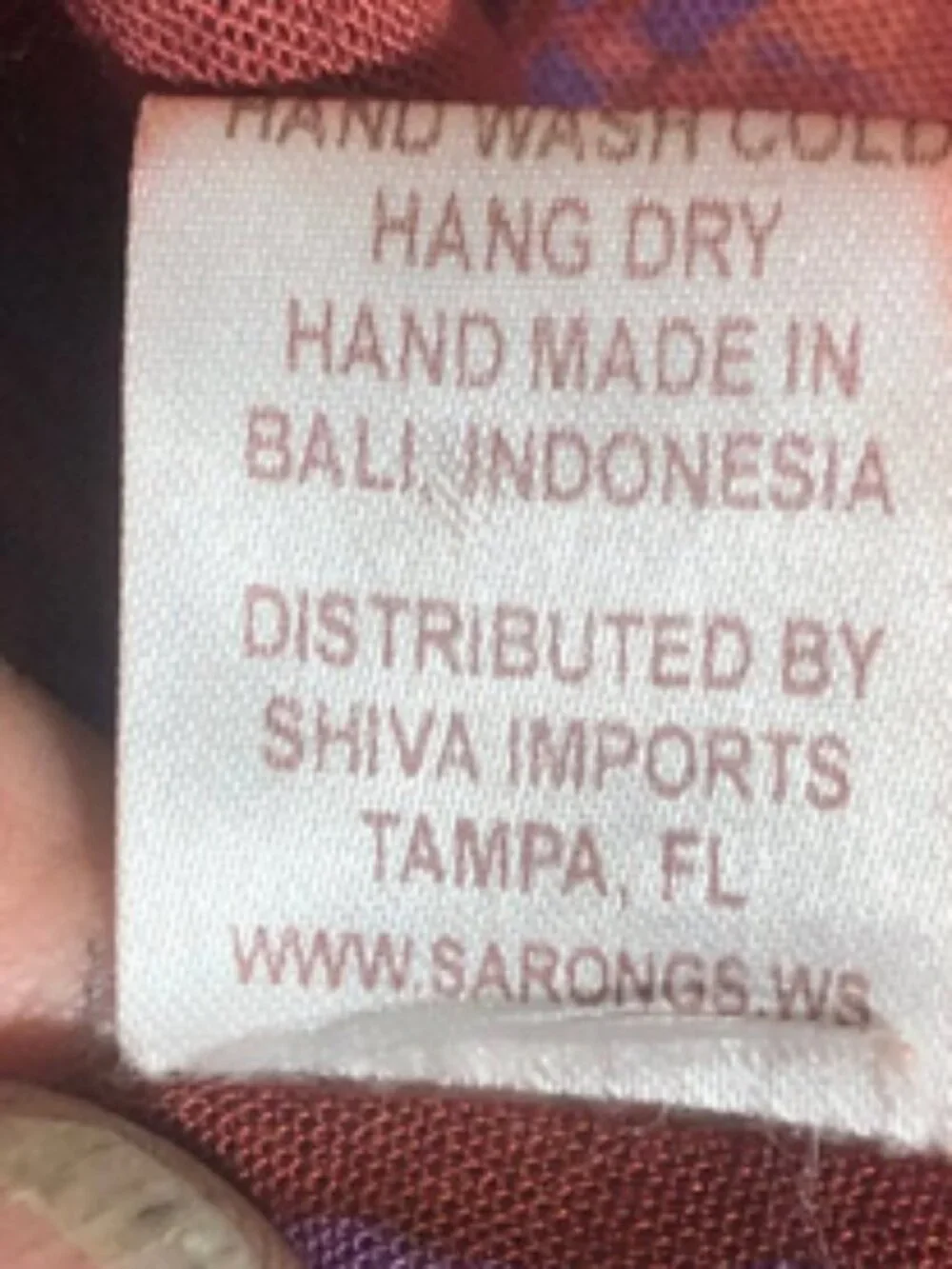 Vintage Bali Bay Rayon Sarong Scarf / Wrap – Handcrafted in Indonesia